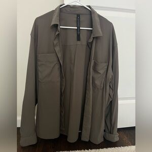 Lululemon green button down shirt